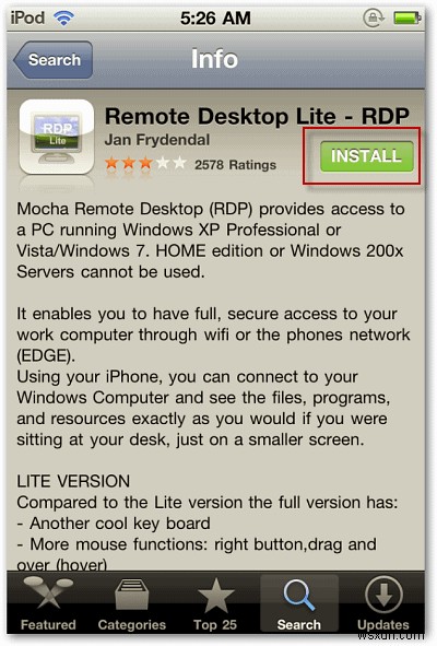 iPhone、iPad、またはiPodTouchからWindowsへのリモートデスクトップ用のRDPLiteの使用方法 