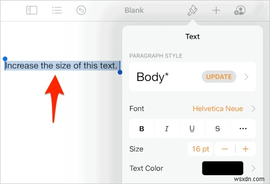 iPadのページのフォントサイズを大きくする方法 