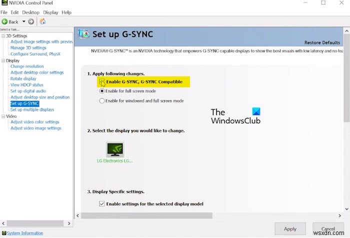 WindowsFreeSyncMonitorでG-Syncを有効にする方法 