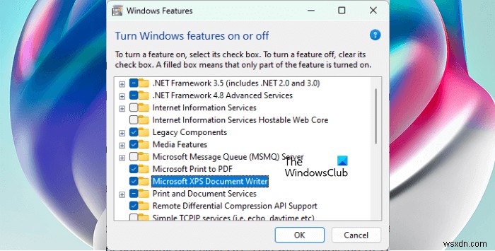 Microsoft XPSDocumentWriterが機能しない問題を修正 