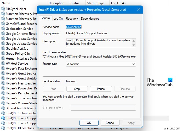 Intel Driver andSupportAssistantがWindows11/10で動作しない 