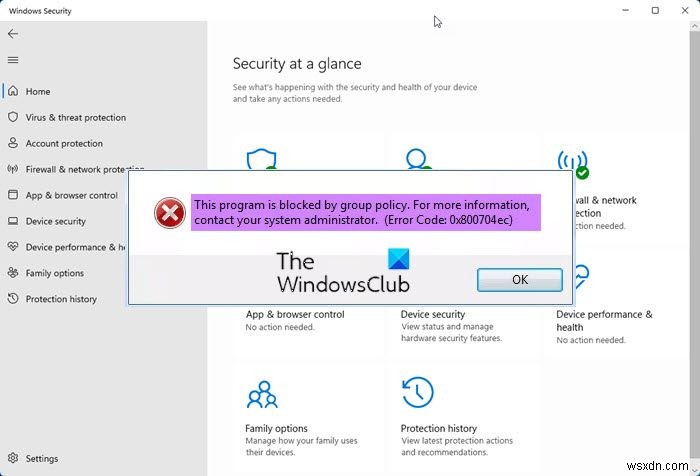 WindowsDefenderエラー0x800704ecを修正 