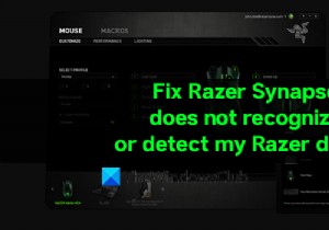 Razer SynapseがRazerデバイスを認識・検出しないときの対処法