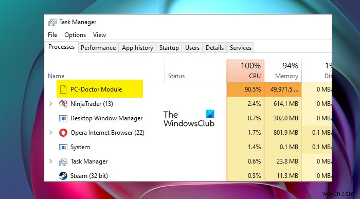 WindowsコンピューターでPC-DoctorモジュールのCPU使用率が高い問題を修正 