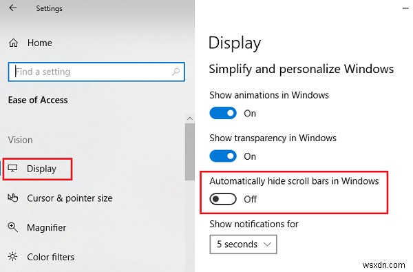 Windows11/10でスクロールバーを常に表示する方法 