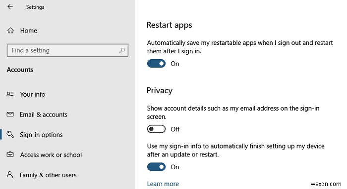 Windows11/10に再度サインインしたときにアプリを自動的に再起動する方法 