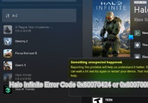WindowsPCでHaloInfiniteエラーコード0x80070424または0x80070003を修正 