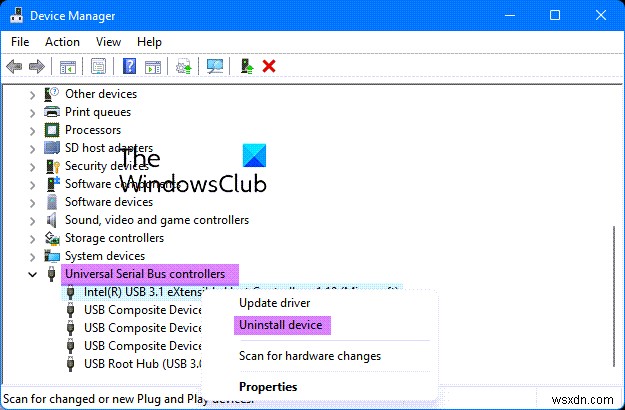 Windows11/10で汎用USBハブが見つからないか表示されない問題を修正 