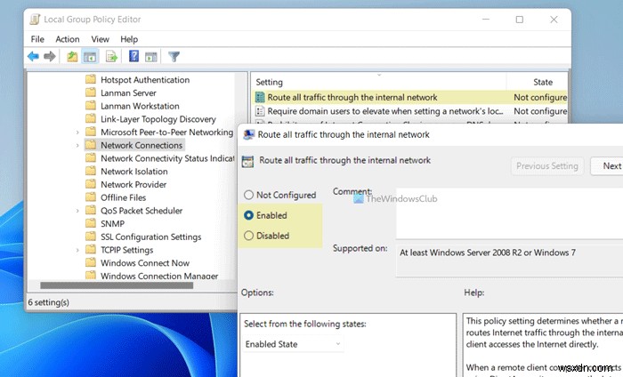Windows11/10で内部ネットワークを介してすべてのトラフィックをルーティングする方法 