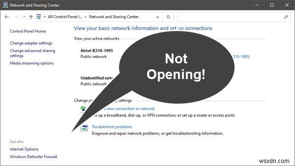 ネットワークと共有センターがWindows11/10で開かない 