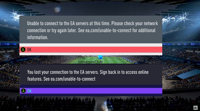 EAサーバーに接続できません。 EAサーバーへの接続が失われました 