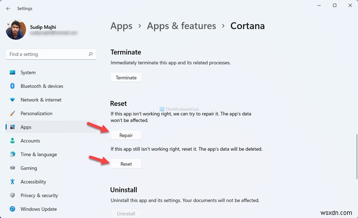 Cortana音声コマンドがWindows11/10で機能しない 