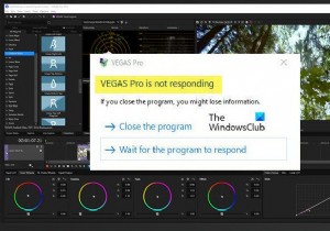 Sony Vegasがクラッシュし続けるか、Windows11/10で応答しません 