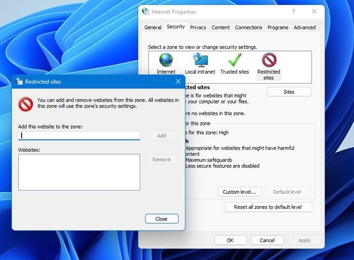 Windows11/10でインターネットセキュリティゾーンを管理する方法 