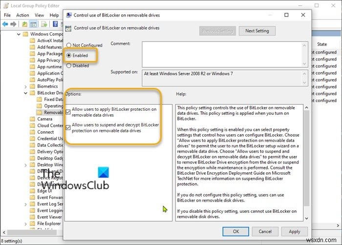 Windows10のリムーバブルデータドライブでBitLockerの使用をオンまたはオフにする方法 
