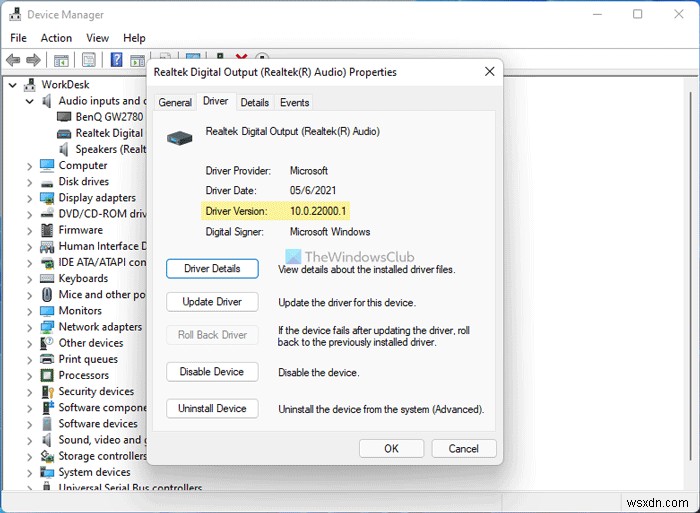 Windows11/10でドライバーのバージョンを確認する方法 