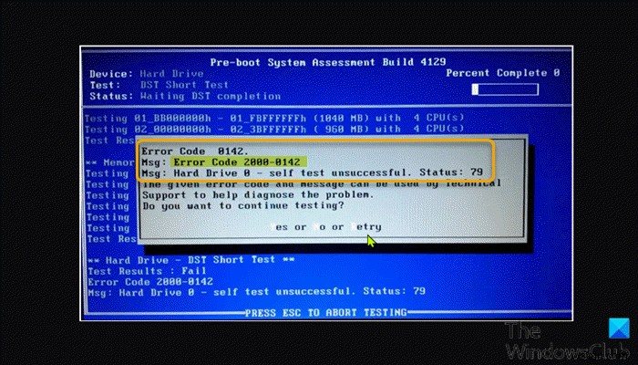Windowsコンピュータのハードドライブエラーコード2000-0142を修正 