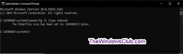 Windows11/10でHiberfileタイプをFullまたはReducedとして指定する方法 