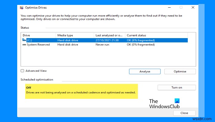 Windows11/10でディスクの最適化をスケジュールする方法 