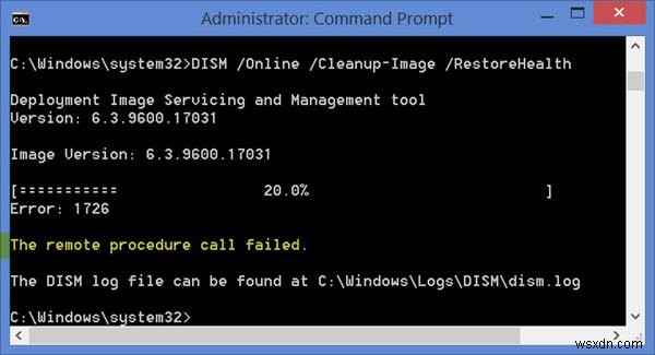 Windows11/10でDISMを使用しているときにリモートプロシージャコールが失敗したエラー 