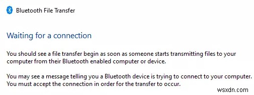 Windows11/10ではBluetooth経由でファイルを送受信できません 