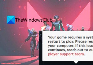 ゲームをプレイするにはシステムを再起動する必要があります– VALORANT 
