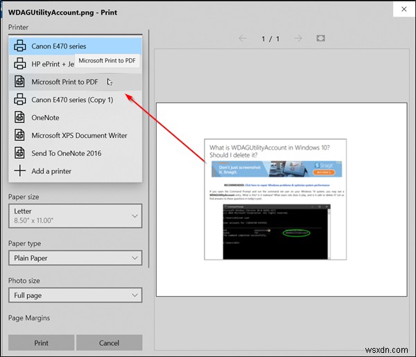 Windows11/10で写真アプリを使用してスクリーンショットをPDFとして保存する方法 