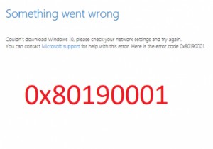WindowsUpdateまたはセットアップ中のエラーコード0x80190001を修正します 