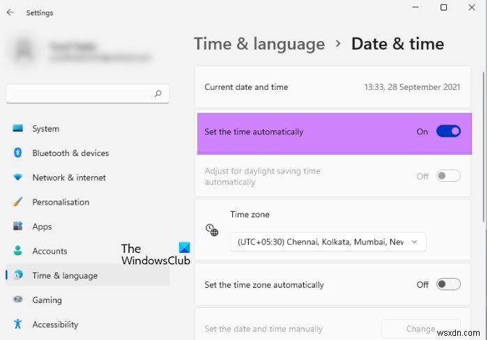 Windows11で時間を変更または同期する方法 