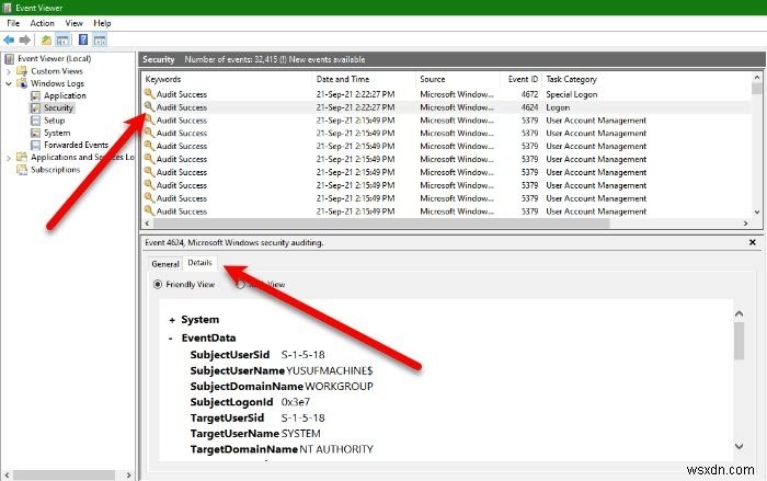 Windows11/10でユーザーログイン履歴を確認する方法 