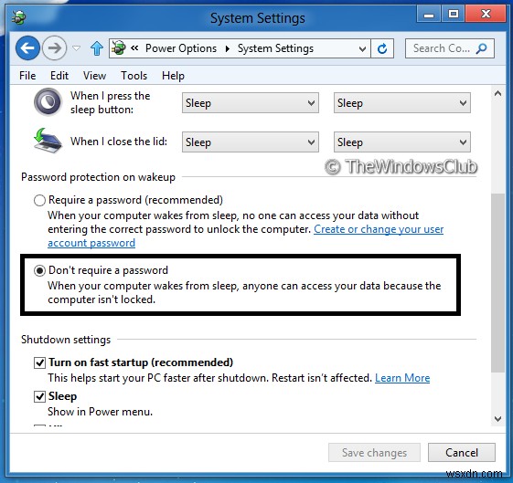 Windows11/10でスリープ後にログインを無効にする方法 