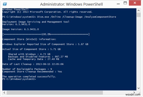 Windows11/10でWindowsコンポーネントストアまたはWinSxSを分析する 