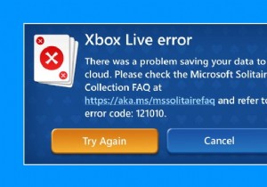 MicrosoftSolitaireCollectionの再生中のXboxLiveエラー121010を修正しました 