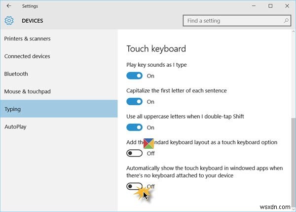 Windows 11/10でキーボードが接続されていない場合に、タッチキーボードを自動的に表示する 