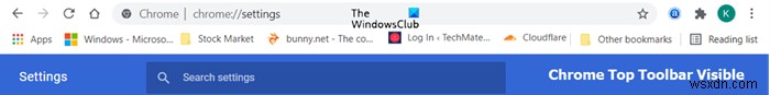 Windows11/10にChromeトップツールバーがありません 
