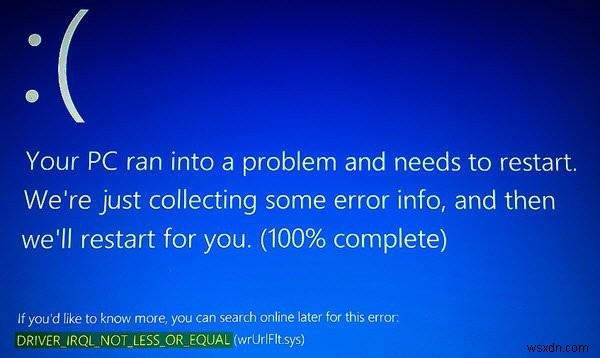 DRIVER_IRQL_NOT_LESS_OR_EQUAL、0x000000D1、Windows11/10でエラーを停止します 