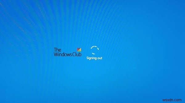 Windowsが青い回転する円でサインアウト画面でスタックしました 