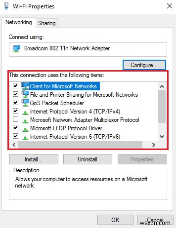 イーサネット/Wi-Fiアダプターのドライバーに問題がある可能性があります 