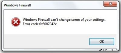 WindowsUpdateまたはファイアウォールのエラー0x8007042cを修正します 