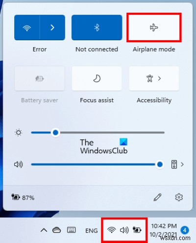 Windows11/10で飛行機モードをオフまたはオンにする方法 