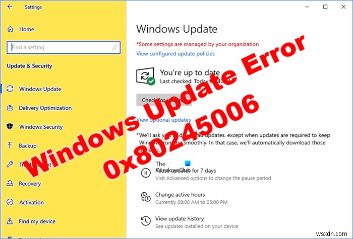 WindowsUpdateエラー0x80245006を修正 