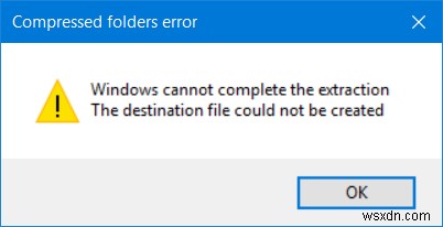 WindowsはWindows11/10で抽出エラーを完了できません 