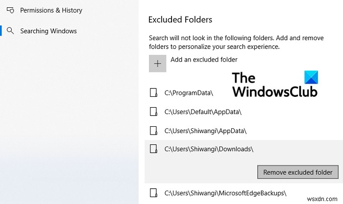 Windows11/10で検索結果からファイルとフォルダを非表示にする方法 