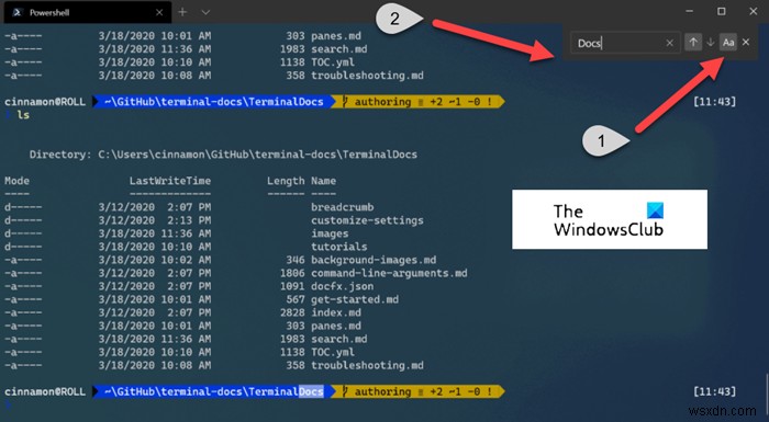 Windowsターミナルで検索機能を使用する方法 