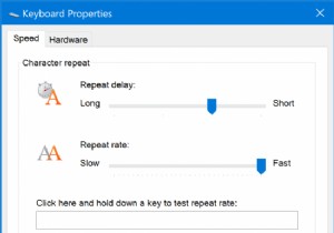 Windows10でキーボードの繰り返し速度と繰り返し遅延を設定する方法 