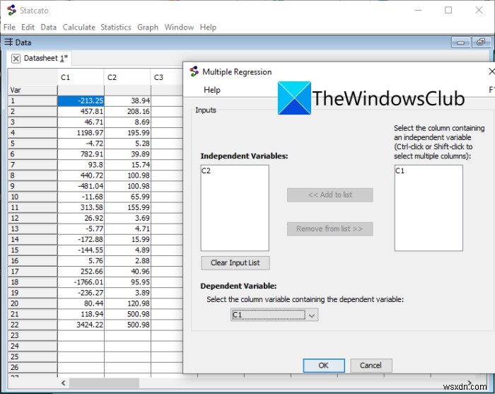 Windows11/10で回帰分析を実行する方法 