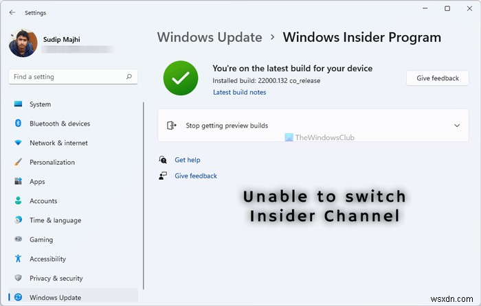 Windows11でWindowsInsiderChannelを切り替えることができない–DevまたはBetaChannel 