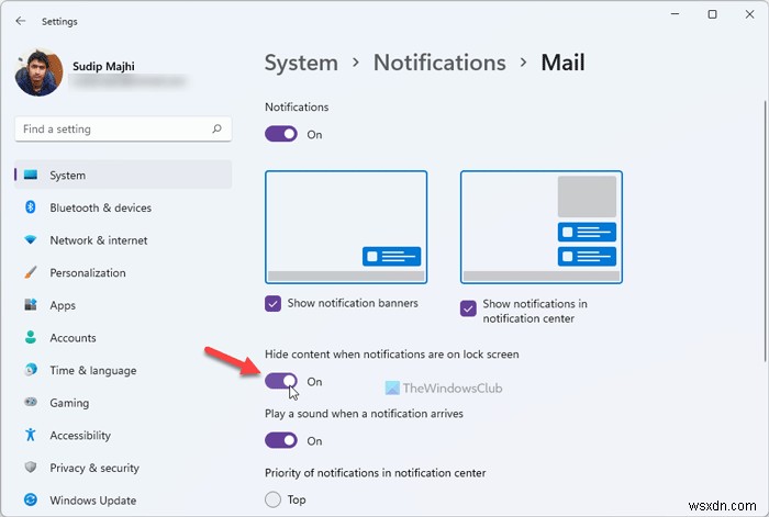 Windows11のロック画面で通知コンテンツを非表示にする方法 