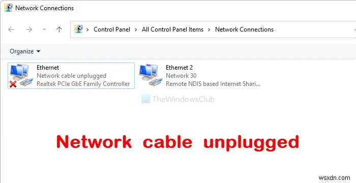 Windows11でのネットワークケーブルの接続解除エラーを修正しました 