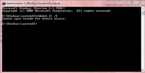 CHKDSKが直接アクセスするためにボリュームを開くことができない問題を修正 